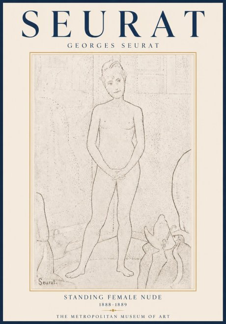 Seurat Standing Female Nude No6 - Poster