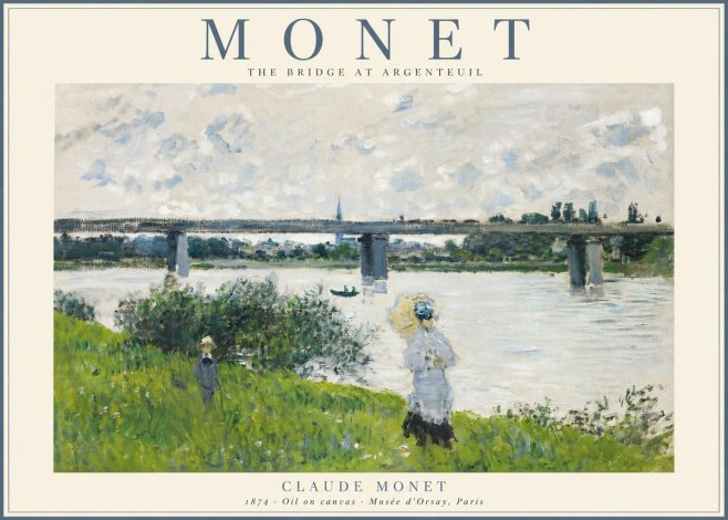 Monet The Bridge at Argenteuil II No2 - Poster