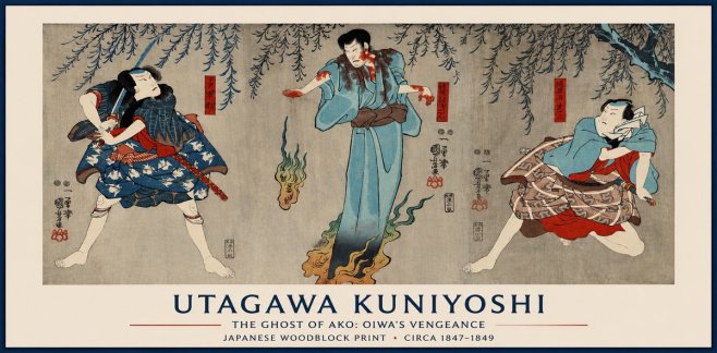 Utagawa Kuniyoshi The Ghost of Ako: Oiwa's Vengeance No1 - Poster