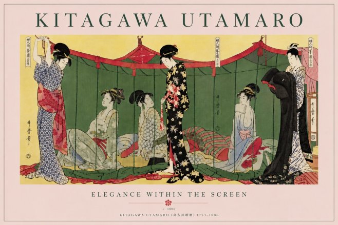 Kitagawa Utamaro Elegance Within the Screen No6 - Poster