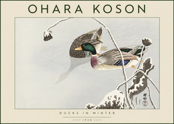 Ohara Koson Ducks in Winter No4 - Poster