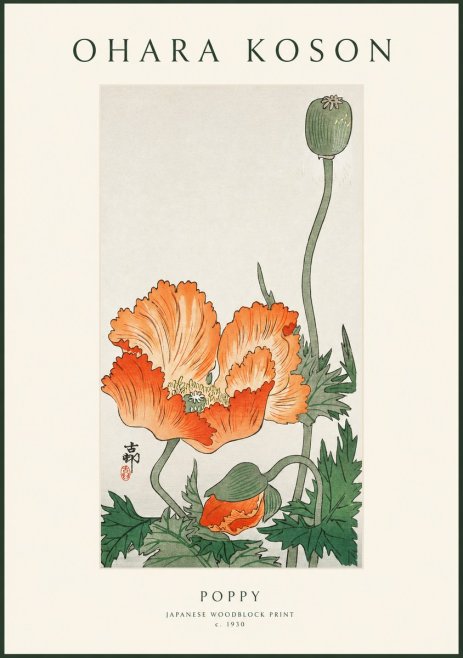 Ohara Koson Poppy No1 - Poster