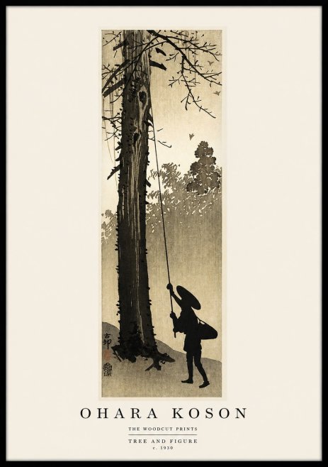 Ohara Koson Tree and Figure No1 - Poster