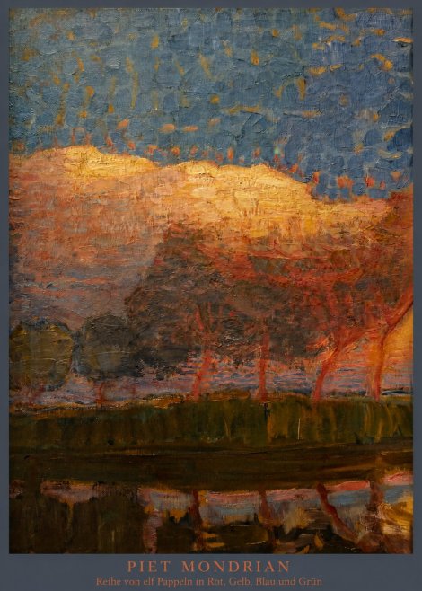 Piet Mondrian Reihe Von Elf Pappeln in Rot, Gelb, Blau Und Grün No5 - Poster