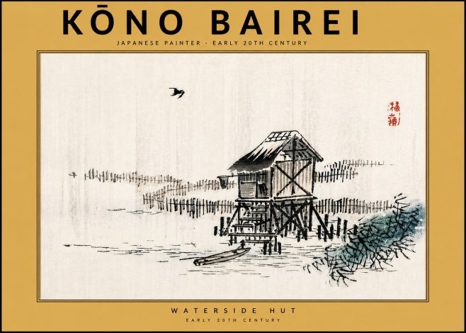 Kōno Bairei Waterside Hut No5 - Poster