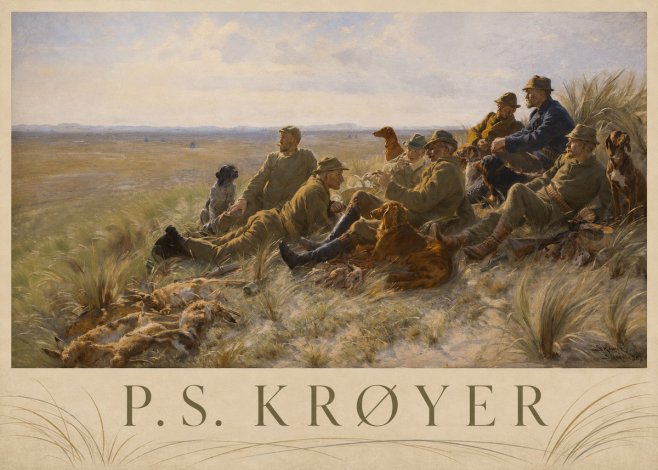 P.S. Krøyer Hare-hunting in the Dunes No3 - Poster