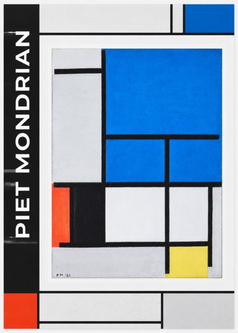 Piet Mondrian Composition with Red, Black, Blue, and Yellow No1 - Poster