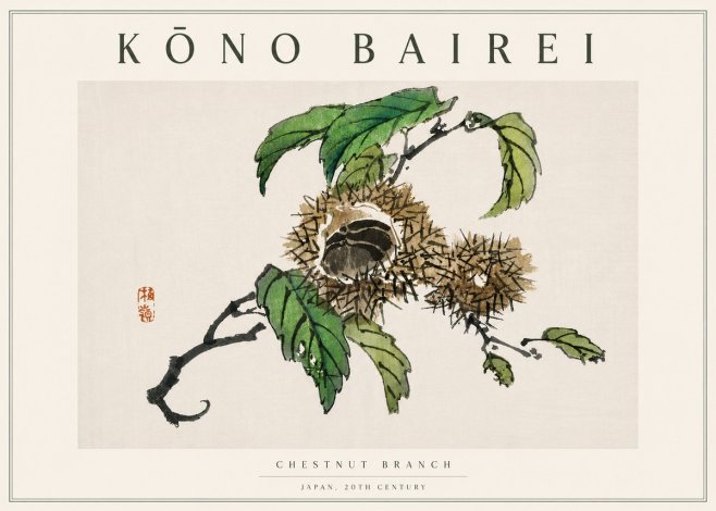 Kōno Bairei Chestnut Branch No5 - Poster