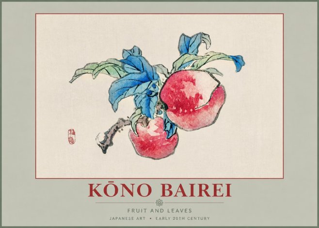 Kōno Bairei Fruit and Leaves No2 - Poster