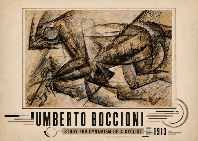 Umberto Boccioni Study for Dynamism of a Cyclist No3 - Poster