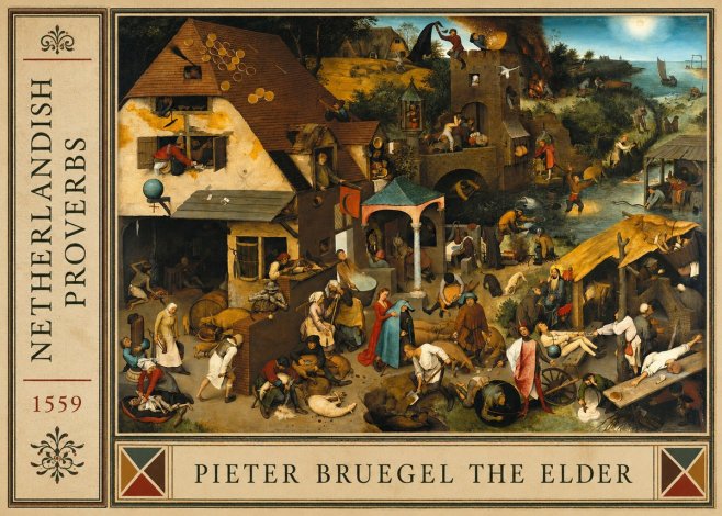 Pieter Bruegel The Netherlandish Proverbs I No4 - Poster