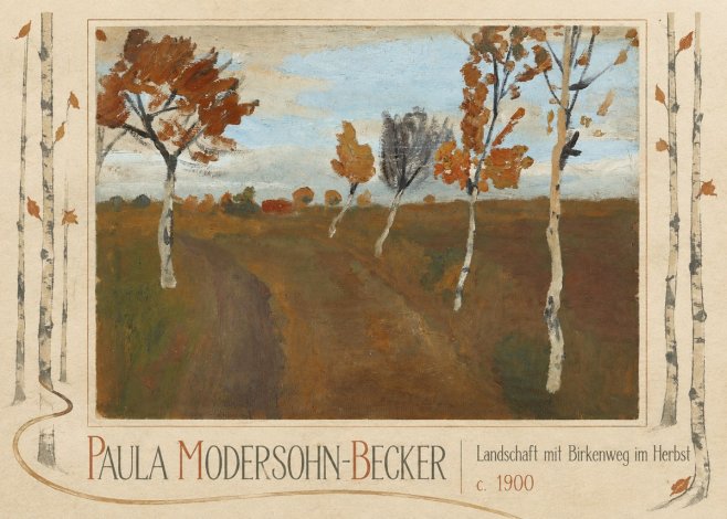 Paula Modersohn-Becker Landschaft Mit Birkenweg Im Herbst No3 - Poster