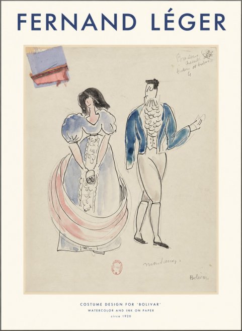 Fernand Léger Costume Design for 'Bolivar' No1 - Poster
