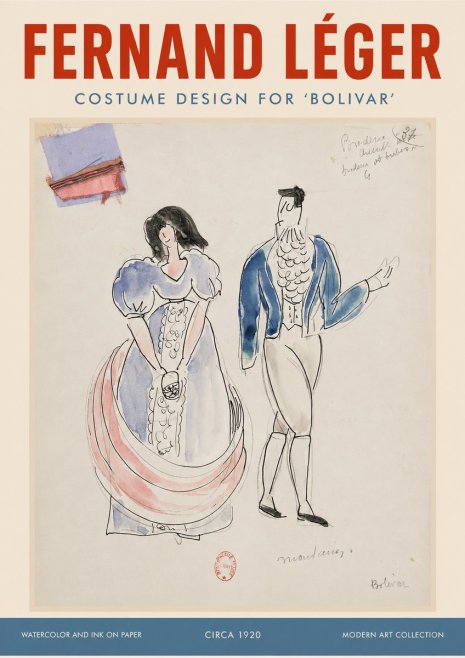 Fernand Léger Costume Design for 'Bolivar' No2 - Poster
