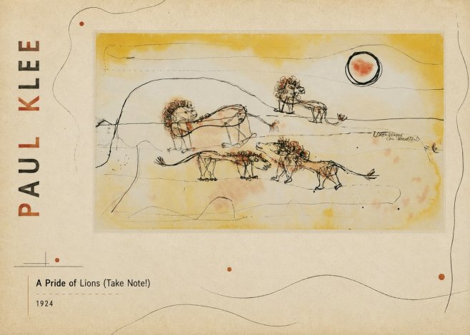 Paul Klee A Pride of Lions (Take Note!) No2 - Poster