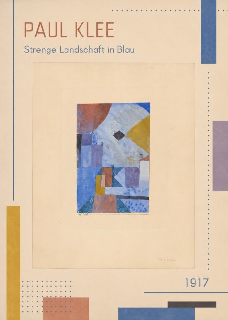 Paul Klee Strenge Landschaft in Blau No2 - Poster