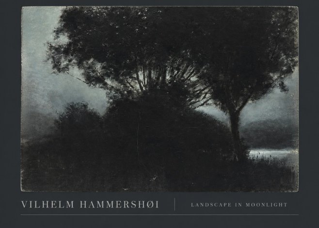 Vilhelm Hammershøi Landscape in Moonlight No3 - Poster