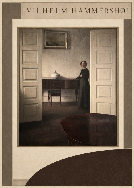 Vilhelm Hammershøi Interior with a Standing Woman No6 - Poster