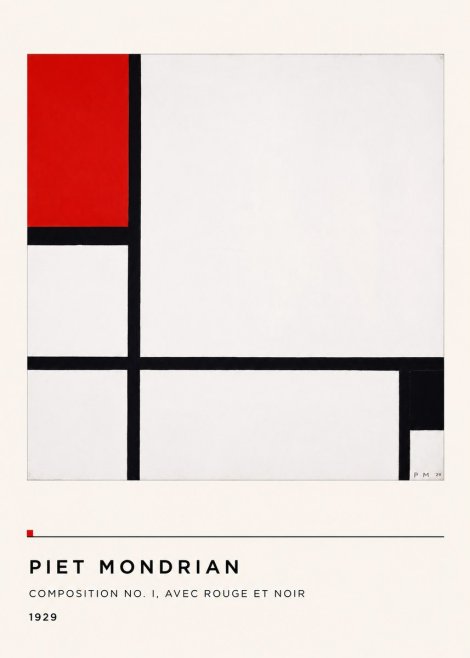Piet Mondrian Composition No. I, Avec Rouge Et Noir No4 - Poster