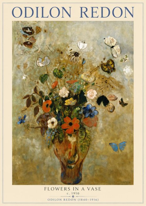 Odilon Redon Flowers in a Vase I No3 - Poster