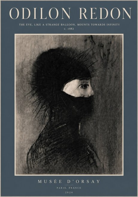 Odilon Redon The Eye, Like a Strange Balloon, Mounts Towards Infinity No6 - Poster