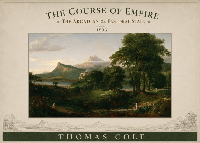 Thomas Cole The Course of Empire - the Arcadian or Pastoral State No3 - Poster