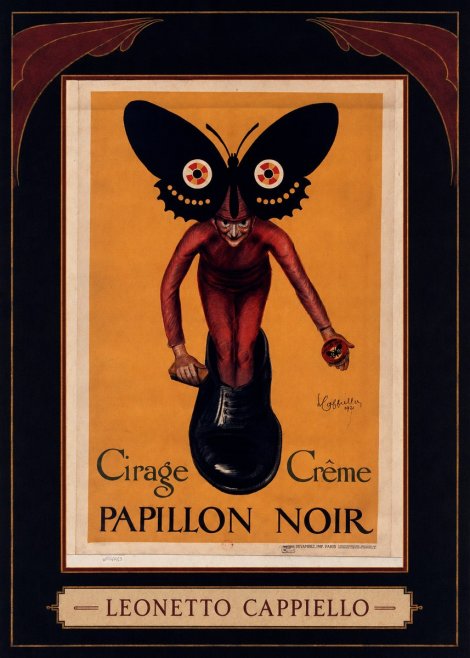 Leonetto Cappiello Cirage Crème Papillon Noir No4 - Poster