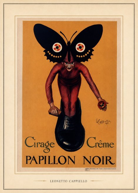 Leonetto Cappiello Cirage Crème Papillon Noir No5 - Poster