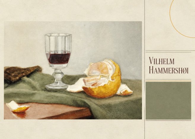 Vilhelm Hammershøi Still Life with Wine Glass and Orange No5 - Poster