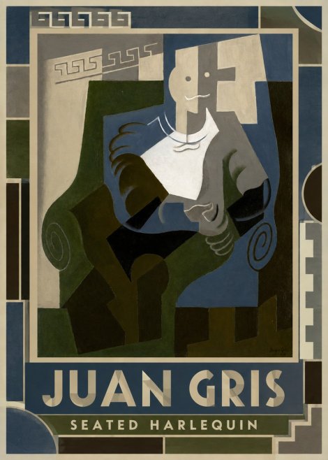 Juan Gris Seated Harlequin No1 - Poster