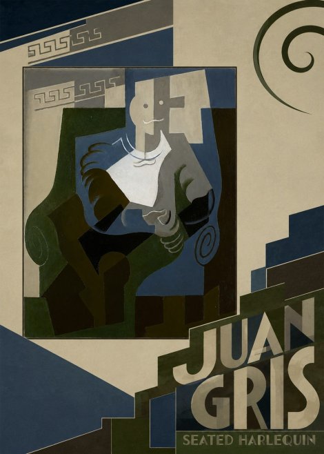 Juan Gris Seated Harlequin No6 - Poster