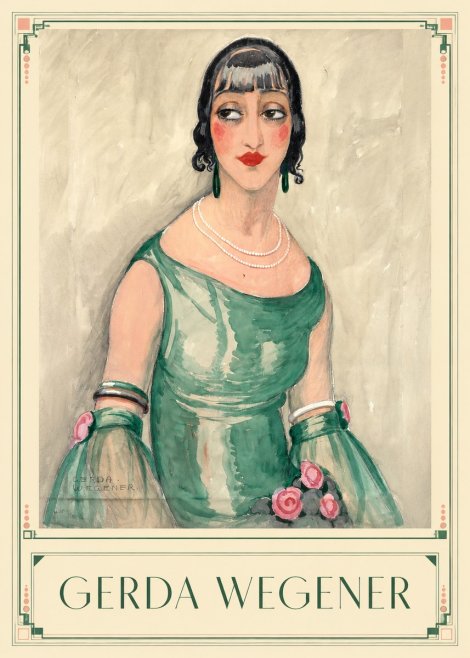 Gerda Wegener Portrait of a Woman in Green Dress No1 - Poster