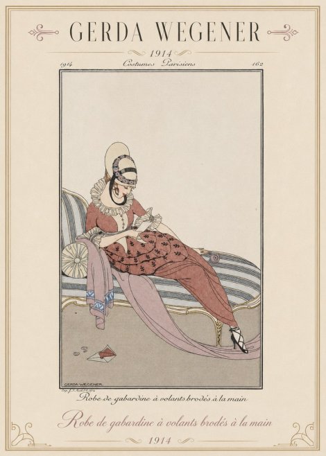 Gerda Wegener Robe De Gabardine À Volants Brodés À La Main II No1 - Poster