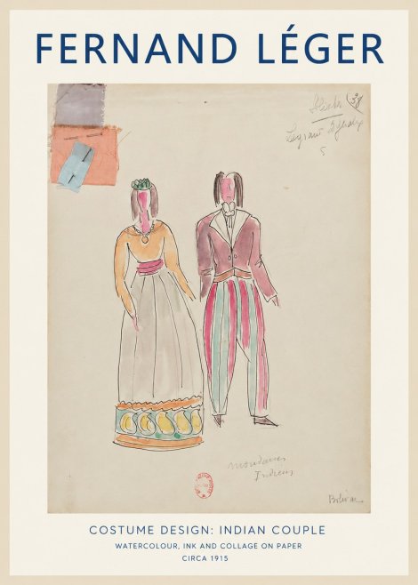 Fernand Léger Costume Design: Indian Couple No1 - Poster