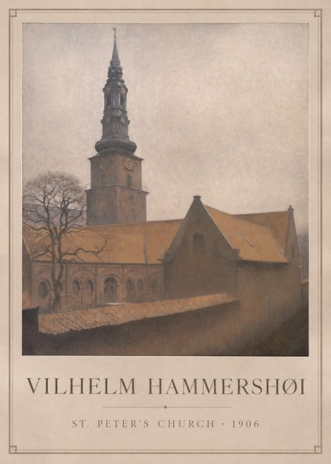 Vilhelm Hammershøi St. Peter's Church No1 - Poster