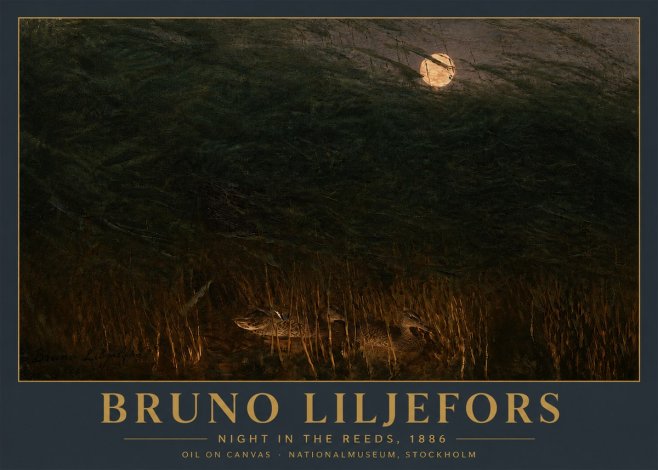 Bruno Liljefors Night in the Reeds No5 - Poster