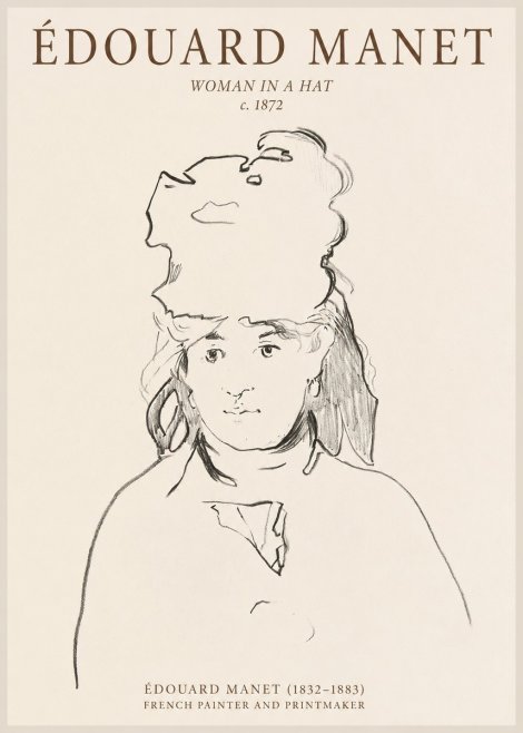 Édouard Manet Woman in a Hat No1 - Poster