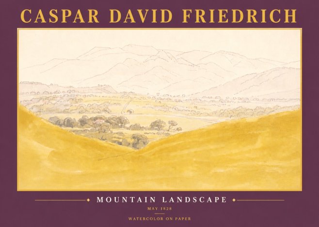 Caspar David Friedrich Mountain Landscape No6 - Poster