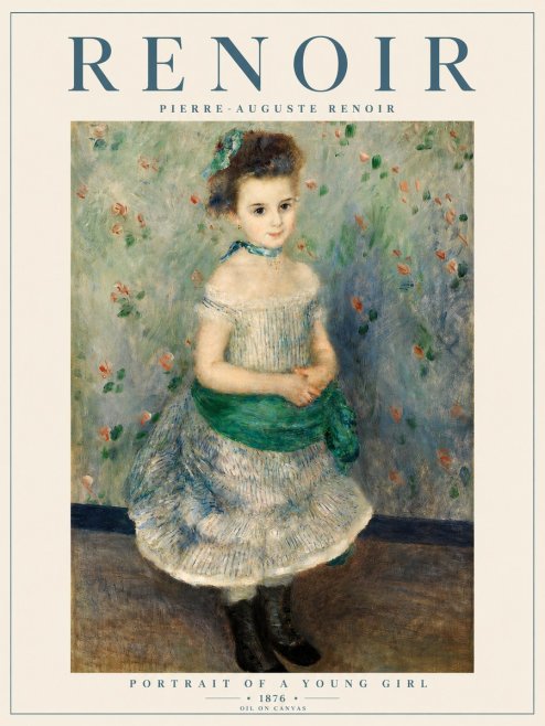 Renoir Portrait of a Young Girl I No5 - Poster