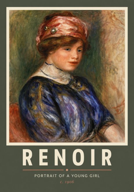 Renoir Portrait of a Young Girl II No2 - Poster