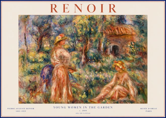 Renoir Young Women in the Garden I No2 - Poster