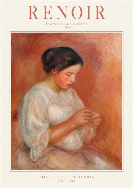 Renoir Jeune Fille Cousant No1 - Poster