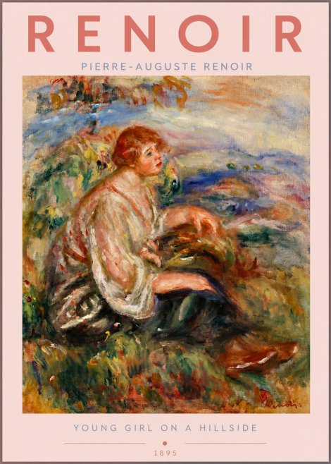 Renoir Young Woman in a Landscape No3 - Poster