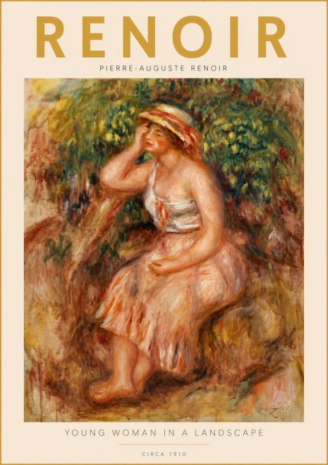 Renoir Seated Woman in a Landscape No5 - Poster