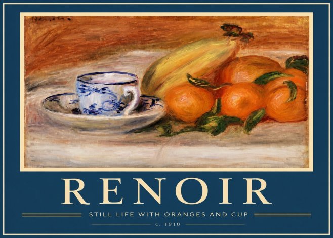 Renoir Still Life with Oranges and Cup No2 - Poster