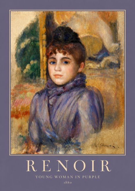 Renoir Young Woman in Purple No3 - Poster