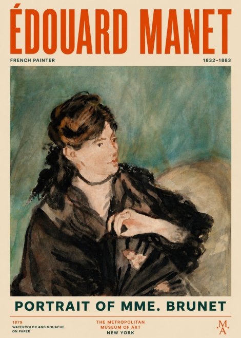 Édouard Manet Portrait of Mme. Brunet No5 - Poster