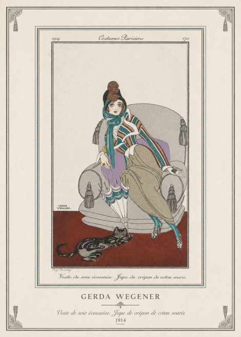 Gerda Wegener Veste De Soie Écossaise. Jupe De Crépon De Coton Souris. No3 - Poster