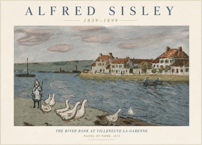 Sisley The River Bank at Villeneuve-la-garenne No6 - Poster