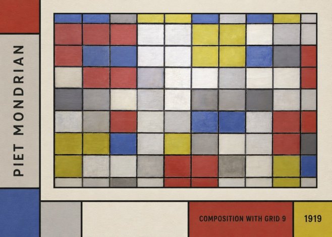 Piet Mondrian Composition with Grid 9 No2 - Poster